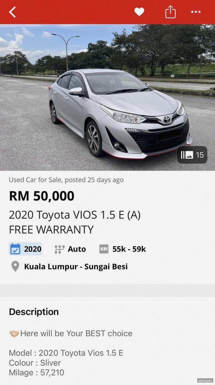 Toyota Vios 1.5E - 2018